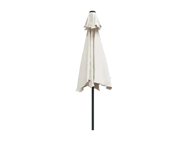 Parasol de jardin en porte-à-faux avec LED 3 m blanc sable