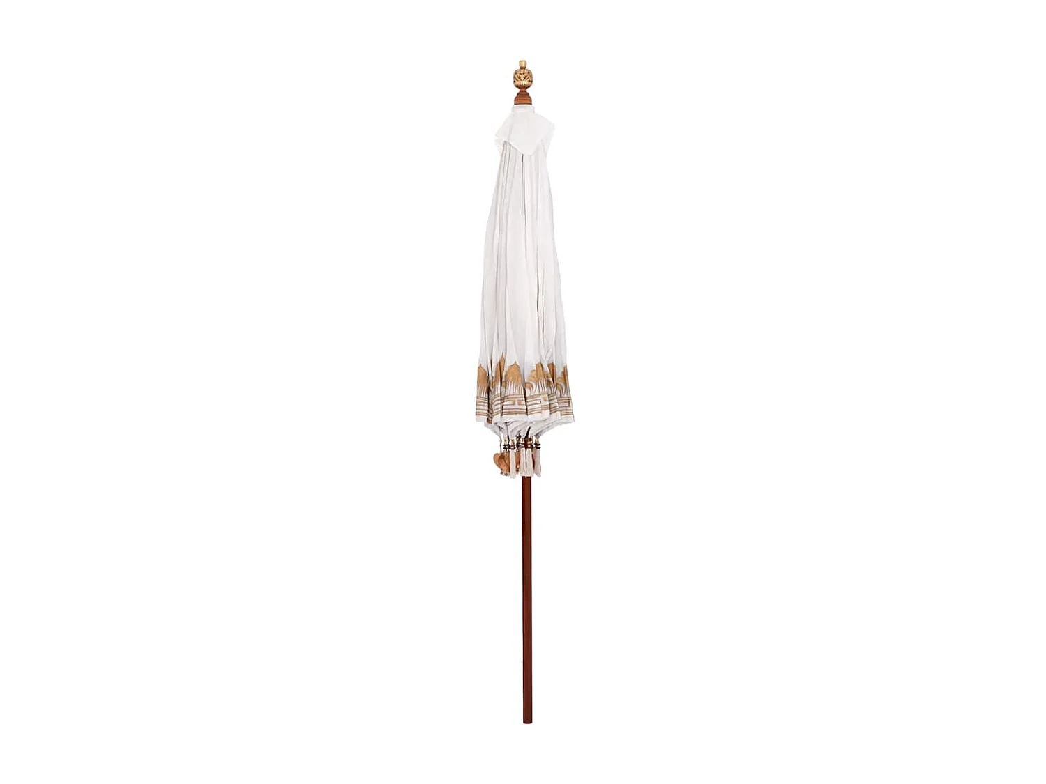 Parasol de jardin-Parasol balinais Crème (210-220) x 260 cm Coton et bois massif