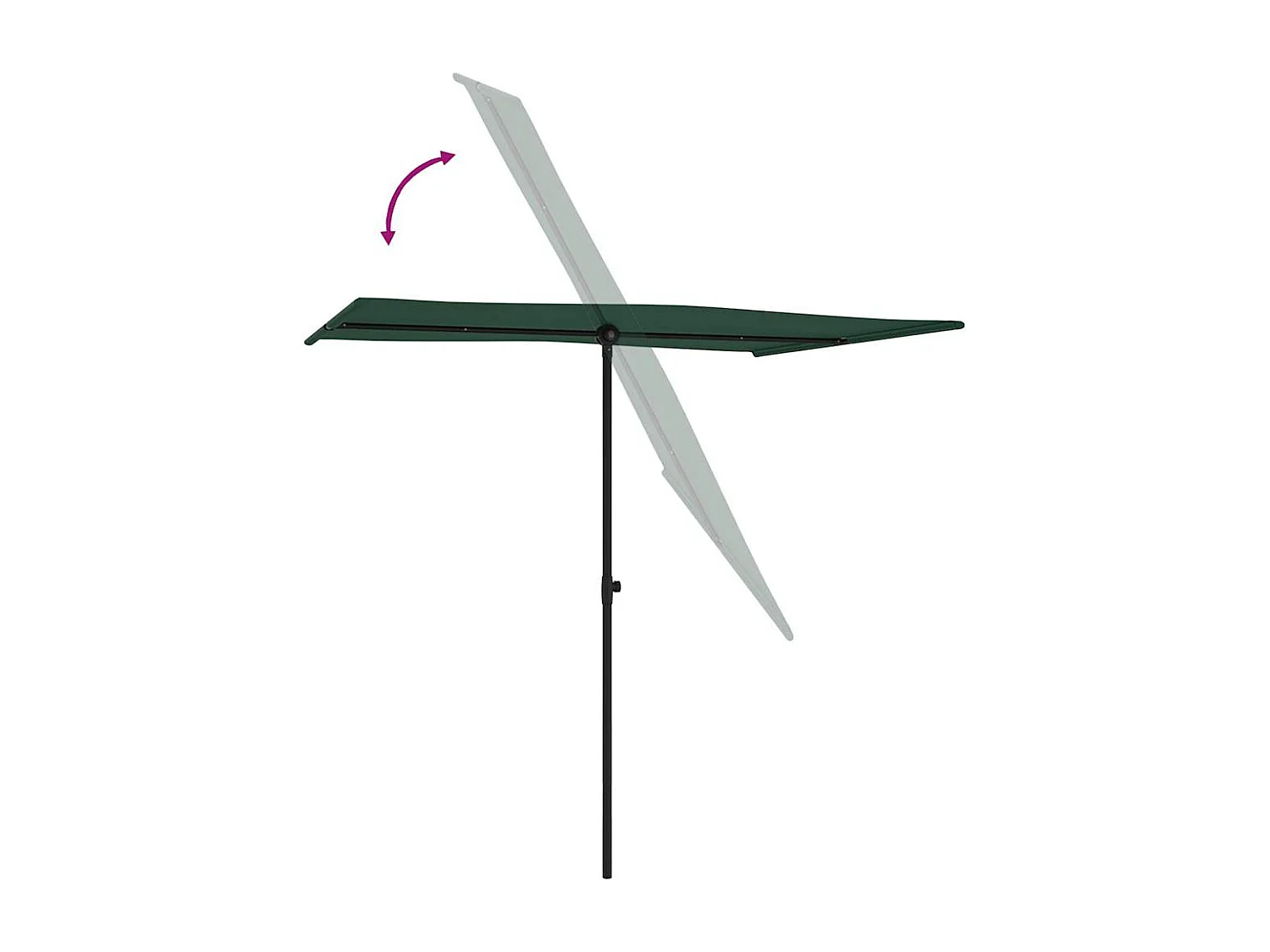 Parasol de jardin-Parasol d'extérieur avec mât en aluminium 2x1,5 m Vert