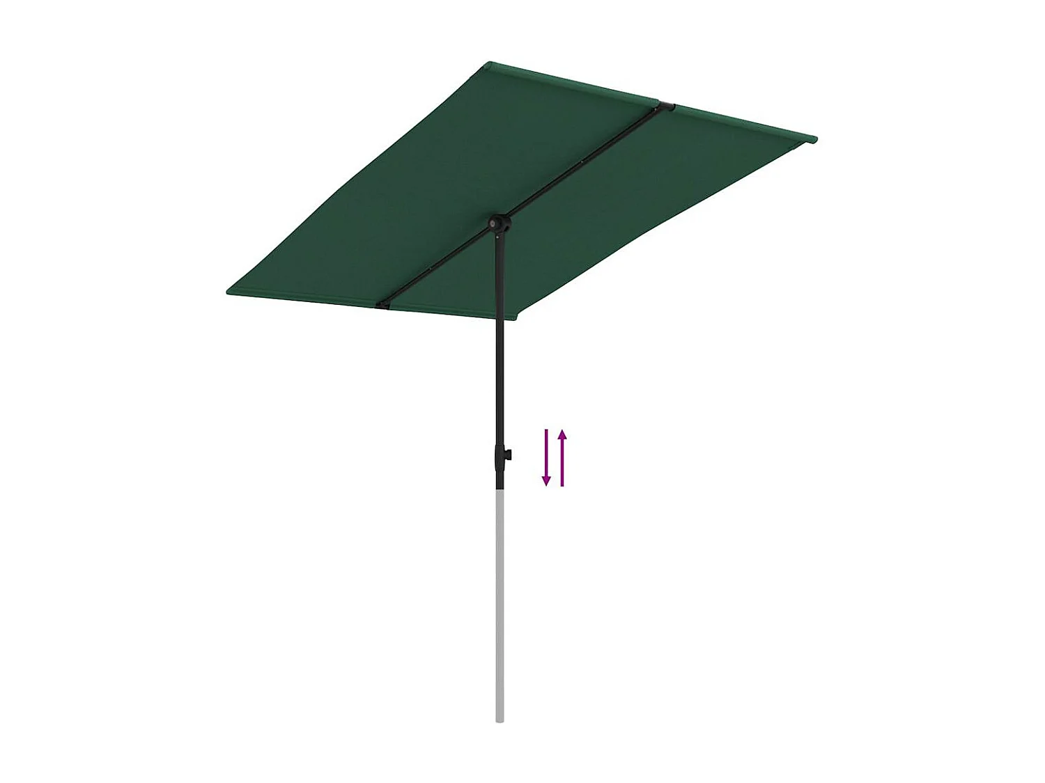 Parasol de jardin-Parasol d'extérieur avec mât en aluminium 2x1,5 m Vert