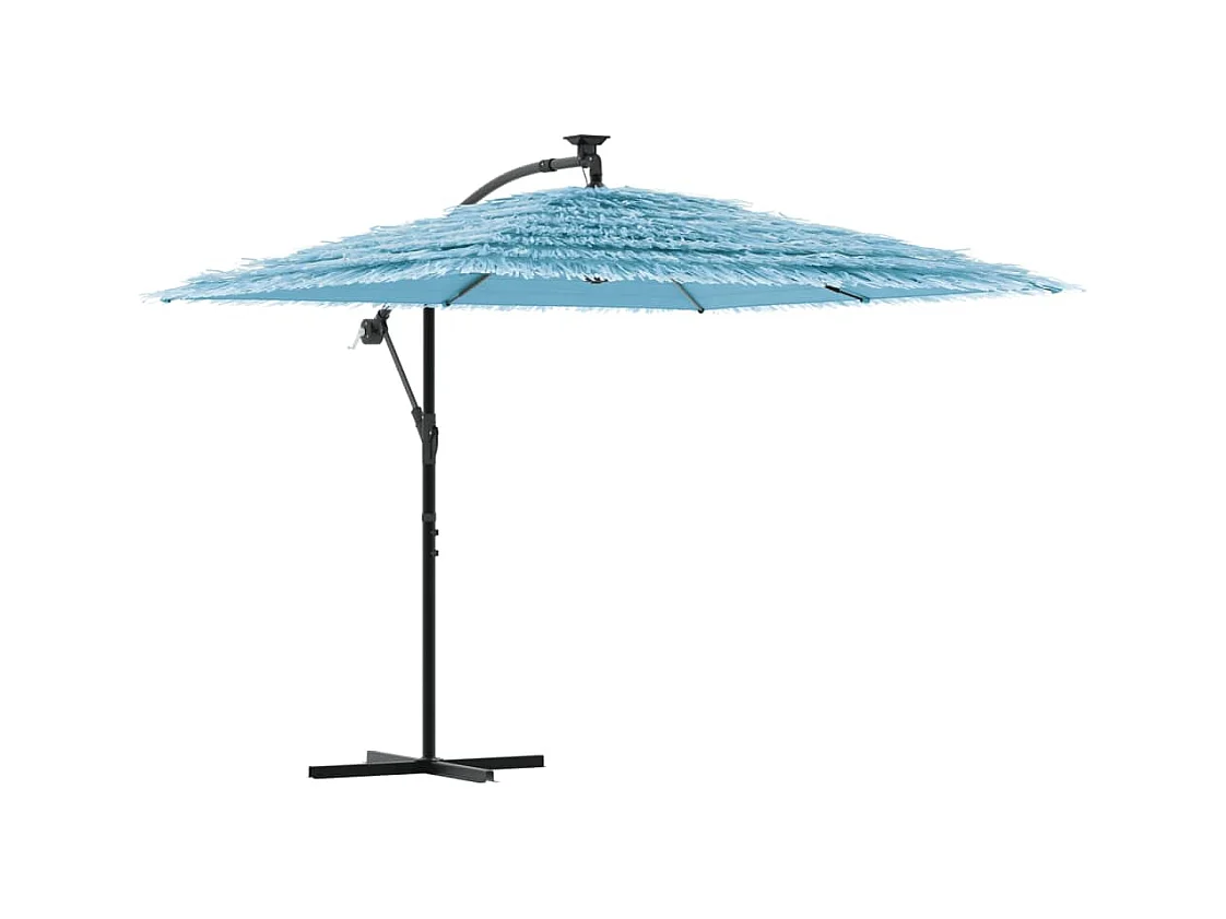 Parasol de jardin-Parasol d'extérieur avec mât en acier bleu 246x246x230 cm