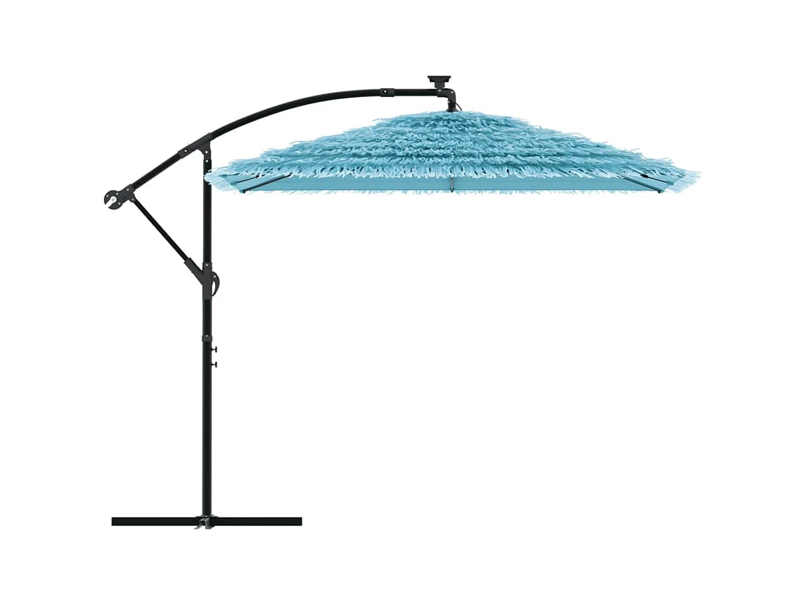 Parasol de jardin-Parasol d'extérieur avec mât en acier bleu 246x246x230 cm