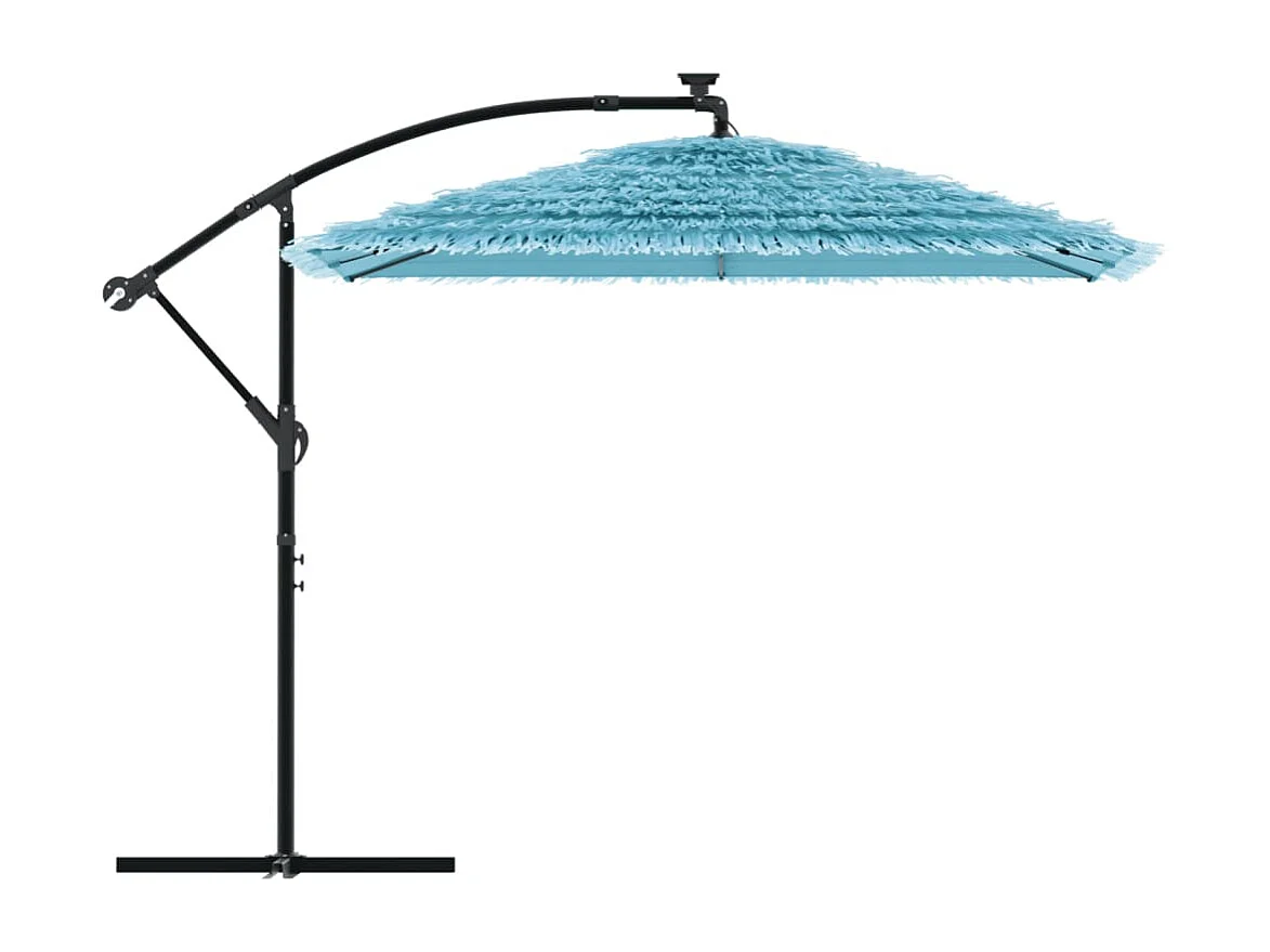Parasol de jardin-Parasol d'extérieur avec mât en acier bleu 246x246x230 cm