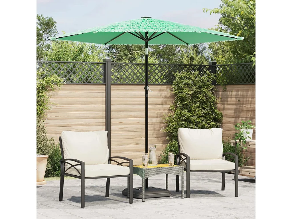 Parasol de jardin-Parasol d'extérieur avec mât en acier vert 223x223x213 cm