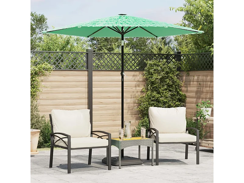 Parasol de jardin-Parasol d'extérieur avec mât en acier vert 223x223x213 cm