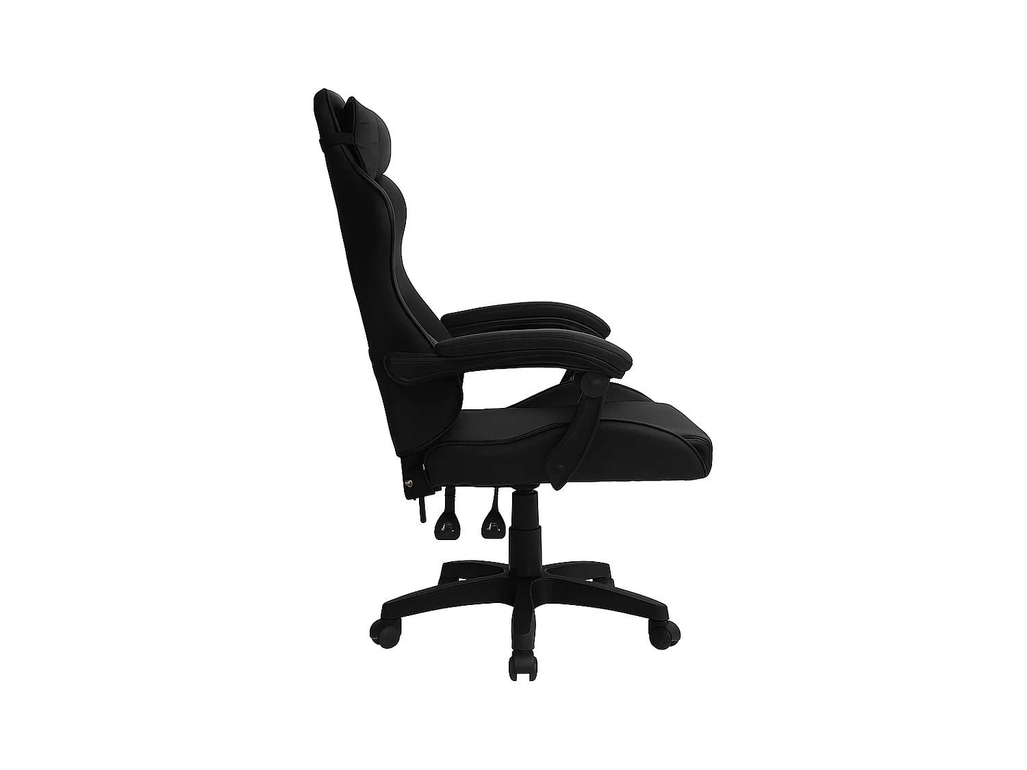 Chaise de jeu Estancia Koe noire avec coussin lombaire 66x122x66 cm