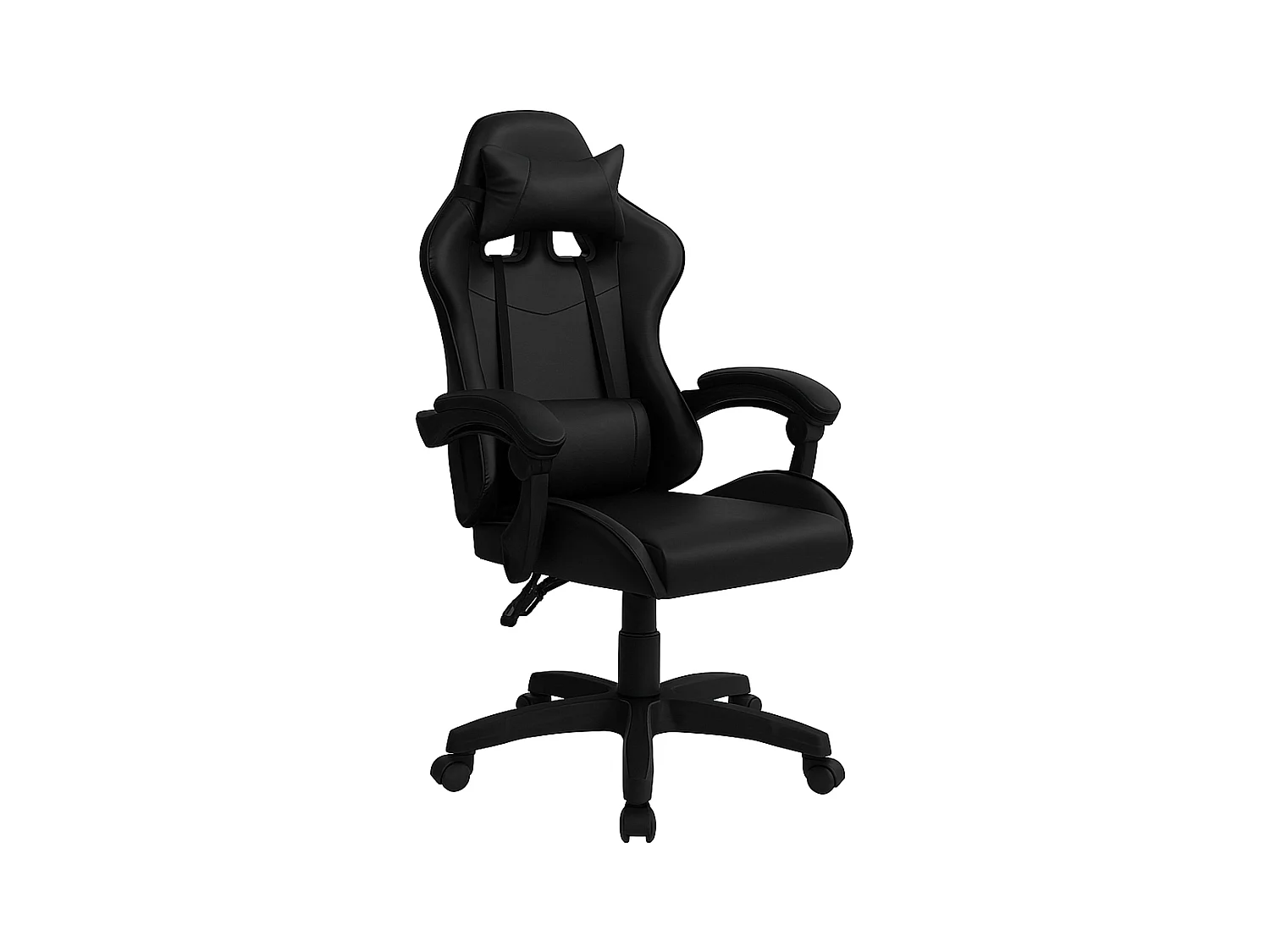 Cadeira gamer Estancia Koe preta com almofada lombar 66x122x66 cm