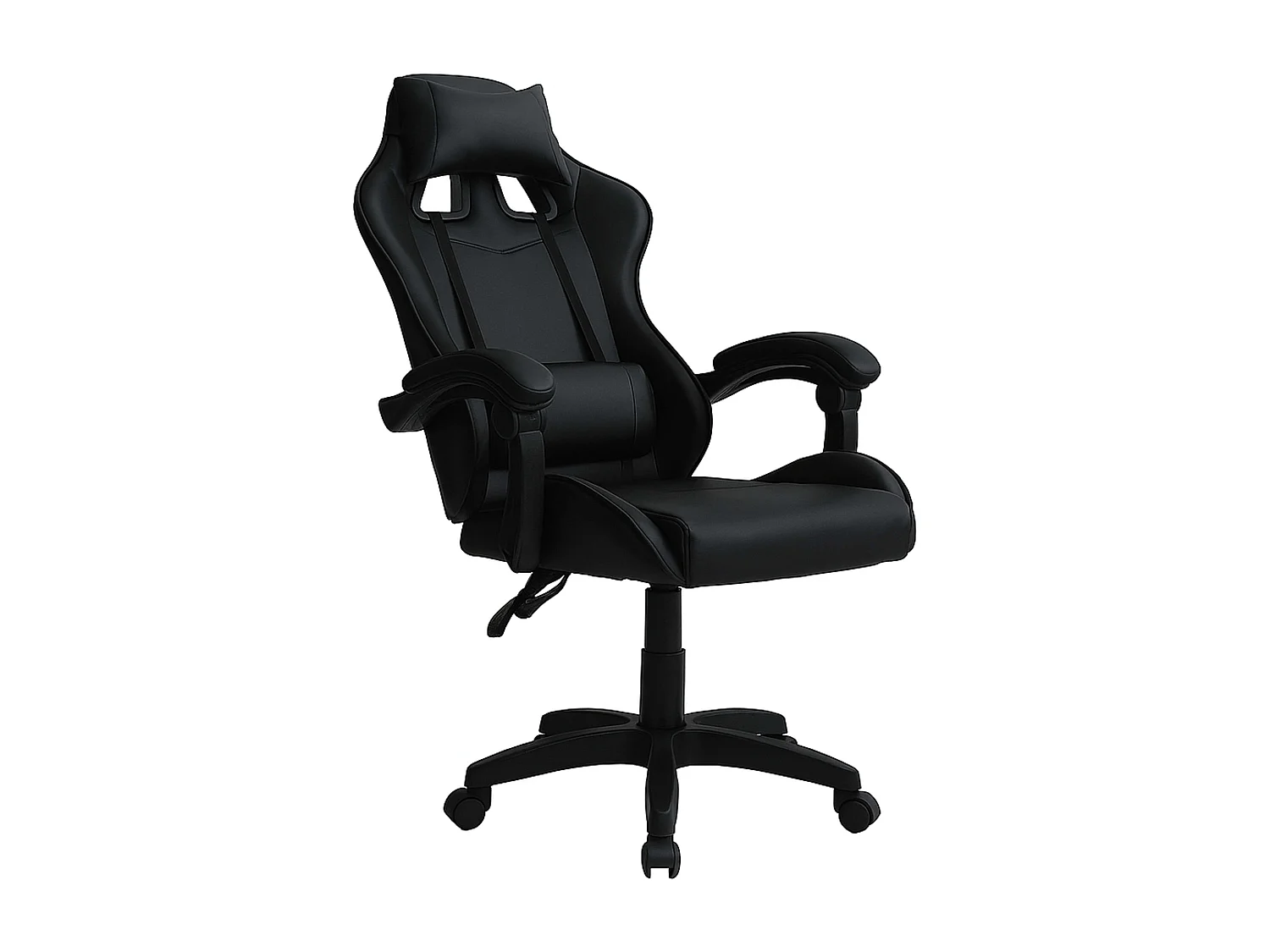 Cadeira gamer Estancia Koe preta com almofada lombar 66x122x66 cm