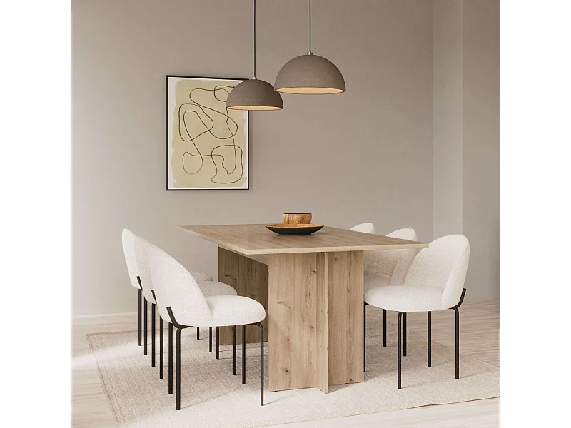 Mesa extensible comedor roble melamina 165,6x73,7x90 cm Lead