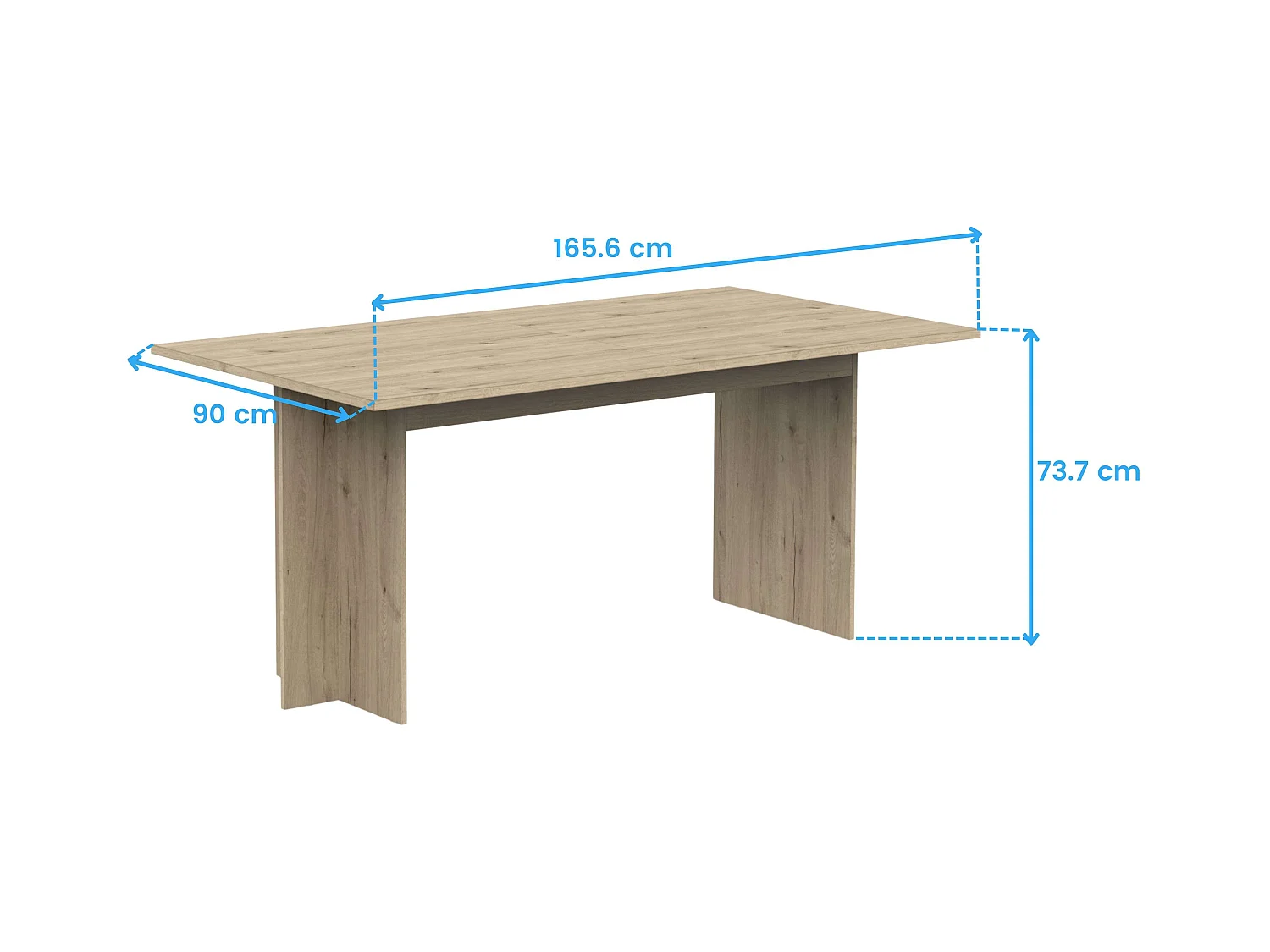 Mesa extensible comedor roble melamina 165,6x73,7x90 cm Lead