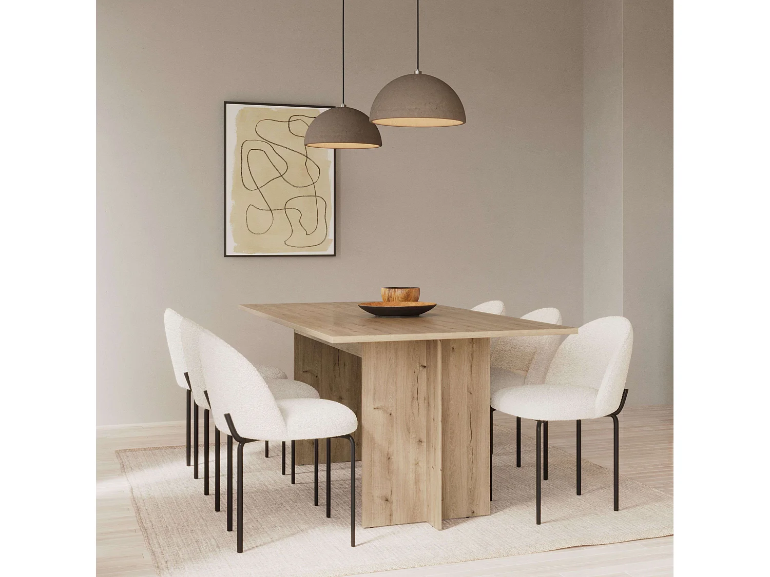 Mesa extensible comedor roble melamina 165,6x73,7x90 cm Lead
