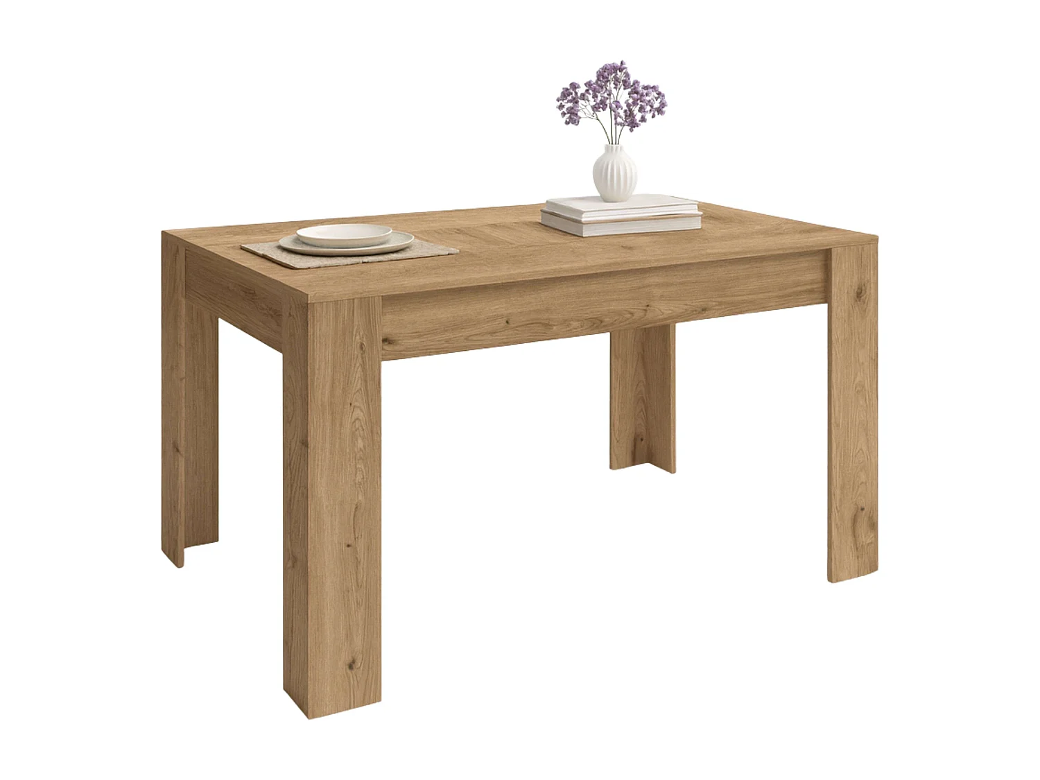 Mesa Extensible Basic Naturale 141x77x91 cm Comedor Moderno