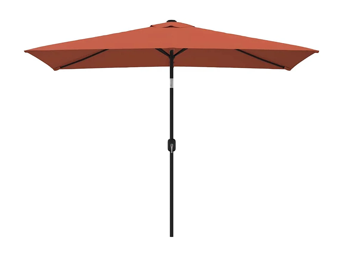 Parasol d'extérieur | Parasol de jardin avec mât en métal 300x200 cm terre cuite