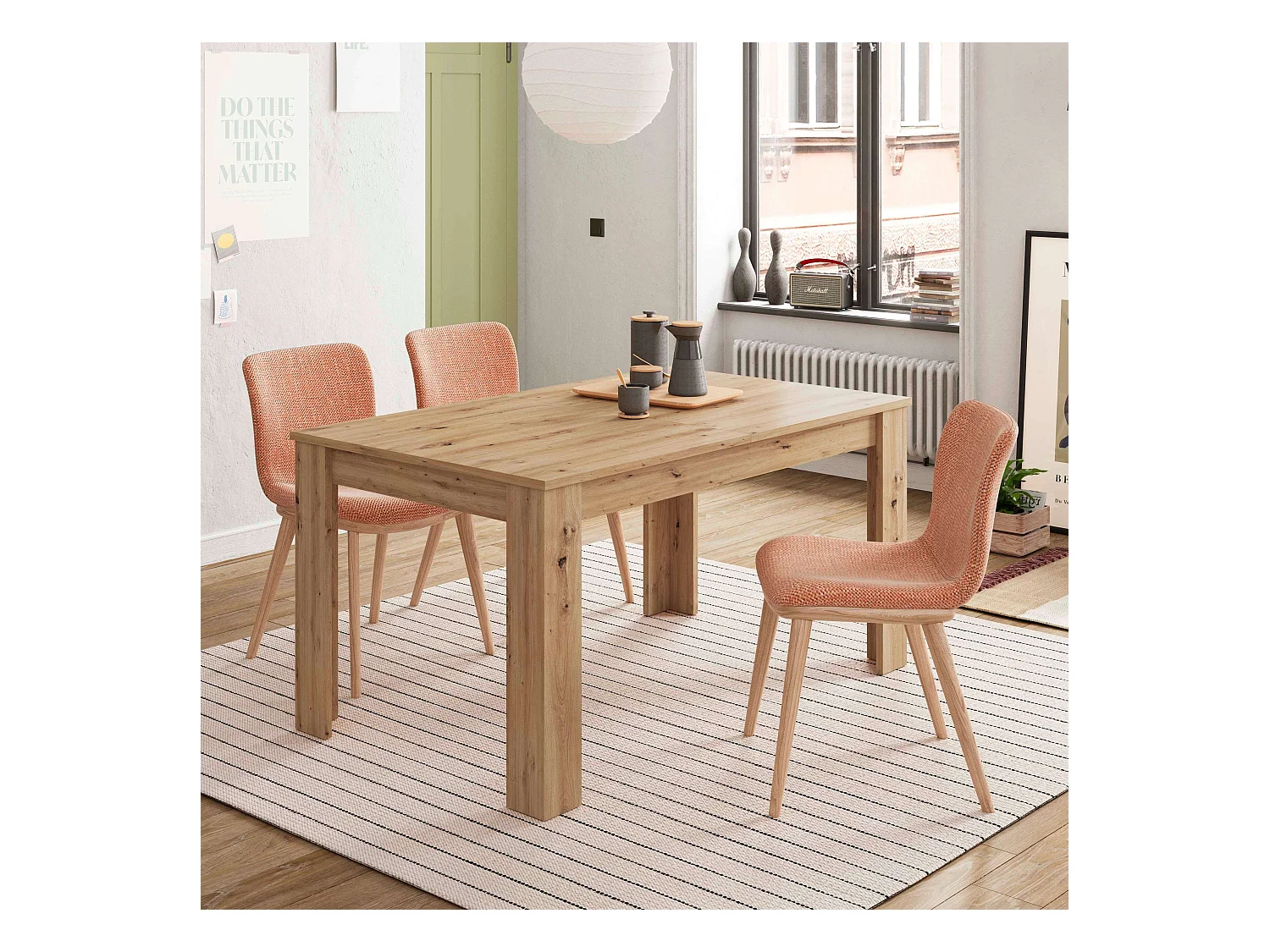 Mesa Extensible Salón Comedor Kendra Roble Nodi 140-190x90x78 cm