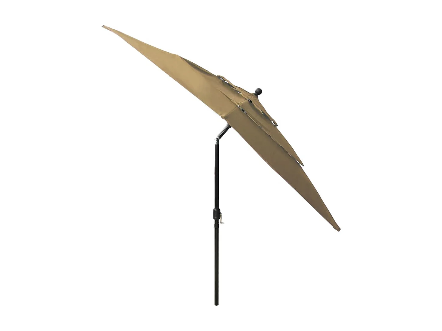 Parasol de jardin-Parasol à 3 niveaux  avec mât en aluminium taupe