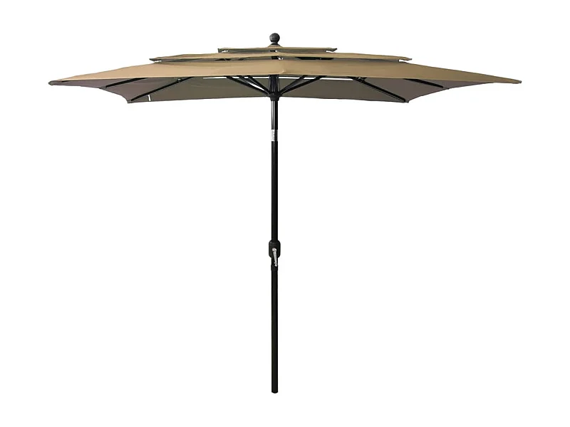 Parasol de jardin-Parasol à 3 niveaux  avec mât en aluminium taupe