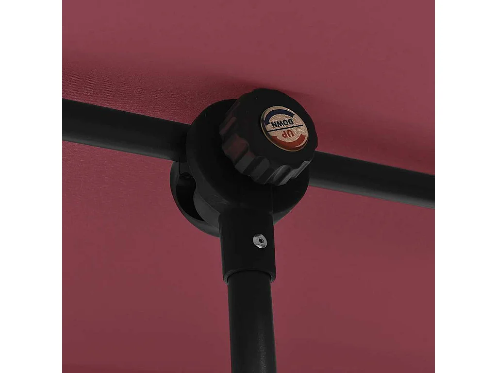 Parasol de jardin-Parasol d'extérieur et mât en aluminium 2x1,5 m rouge bordeaux