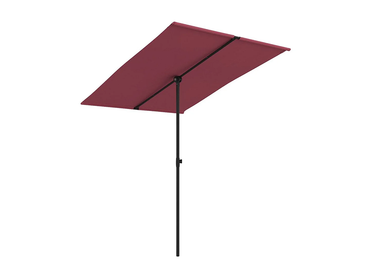 Parasol de jardin-Parasol d'extérieur et mât en aluminium 2x1,5 m rouge bordeaux