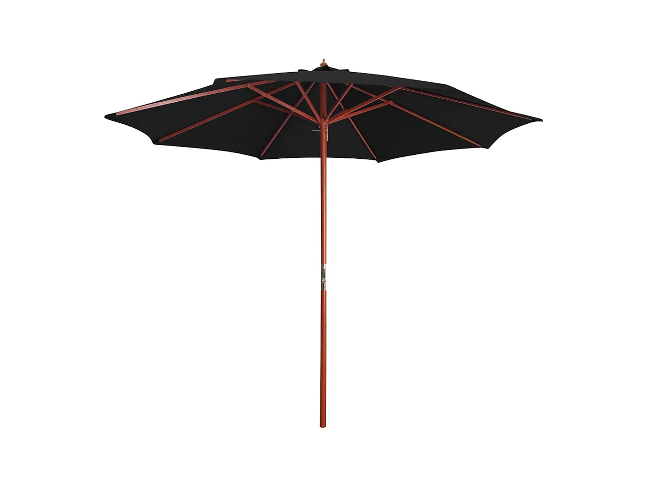 Parasol de jardin avec mât en bois 300x258 cm Noir