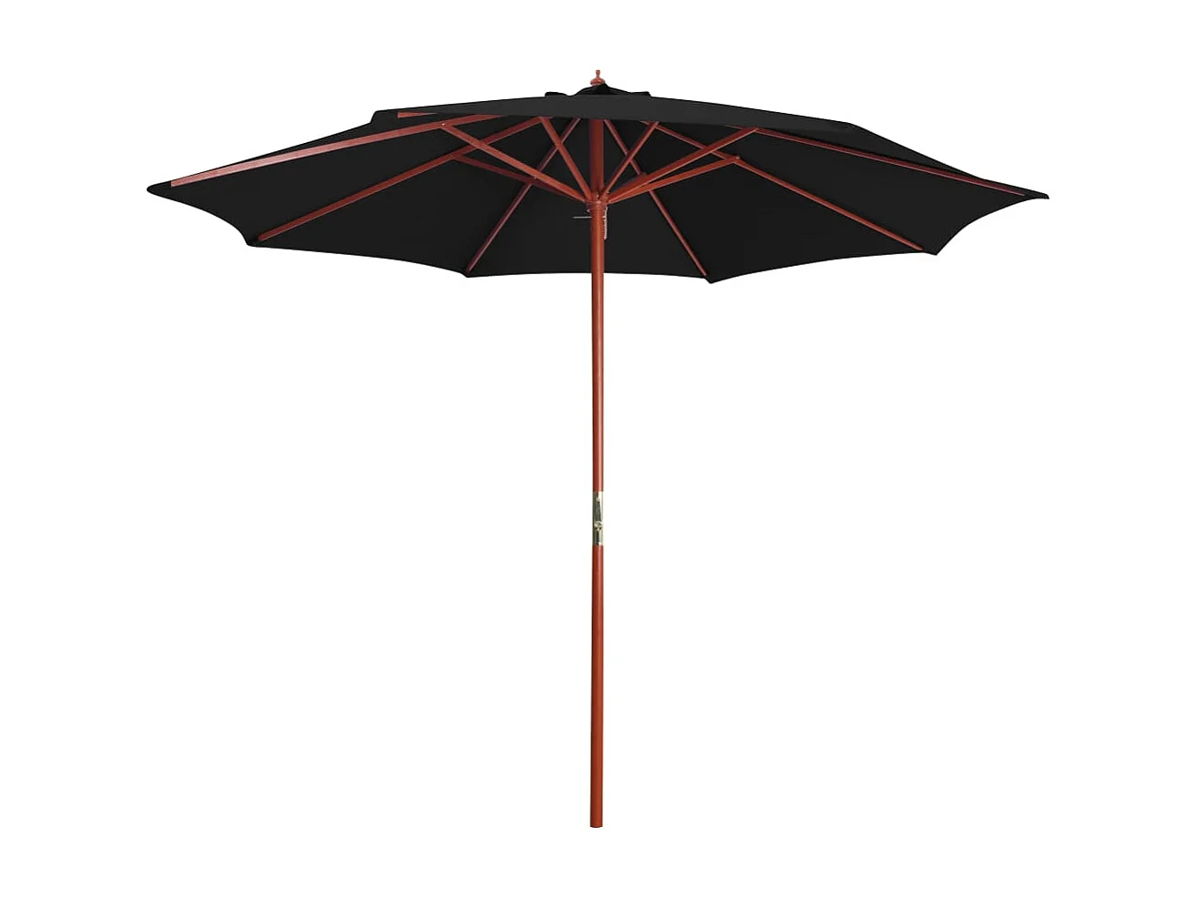 Parasol de jardin avec mât en bois 300x258 cm Noir