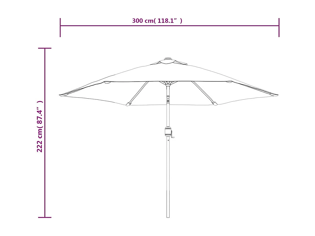 Parasol d'extérieur | Parasol de jardin avec poteau en métal 300 cm Anthracite
