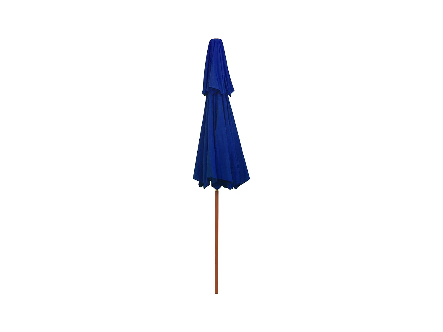 Parasol de jardin à deux étages avec mât en bois bleu 270 cm