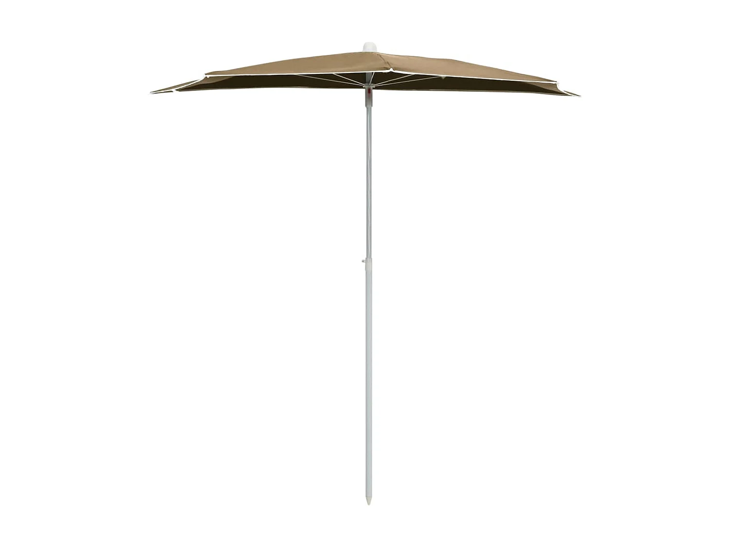 Demi-parasol de jardin avec mât 180x90 cm taupe