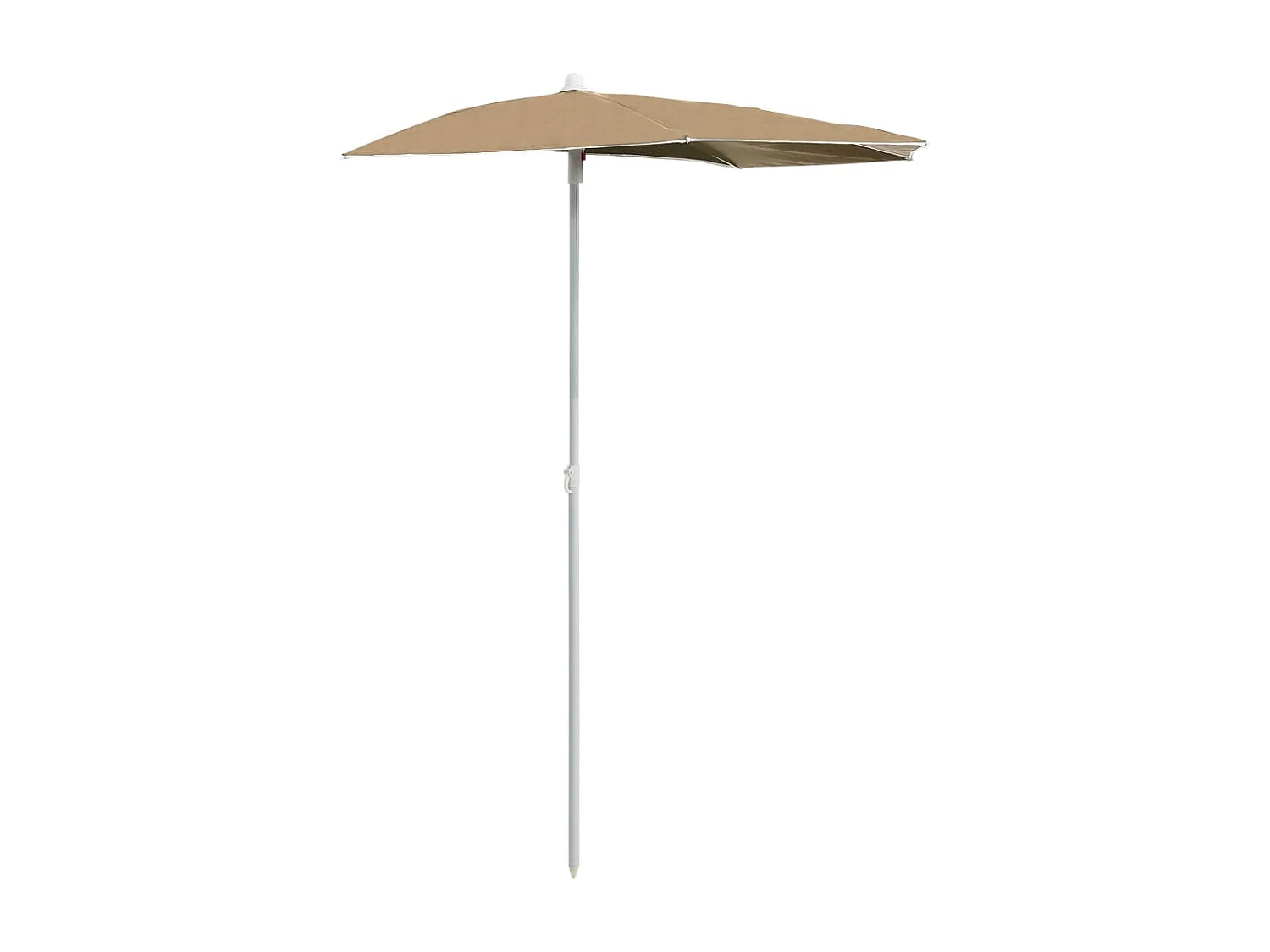 Demi-parasol de jardin avec mât 180x90 cm taupe