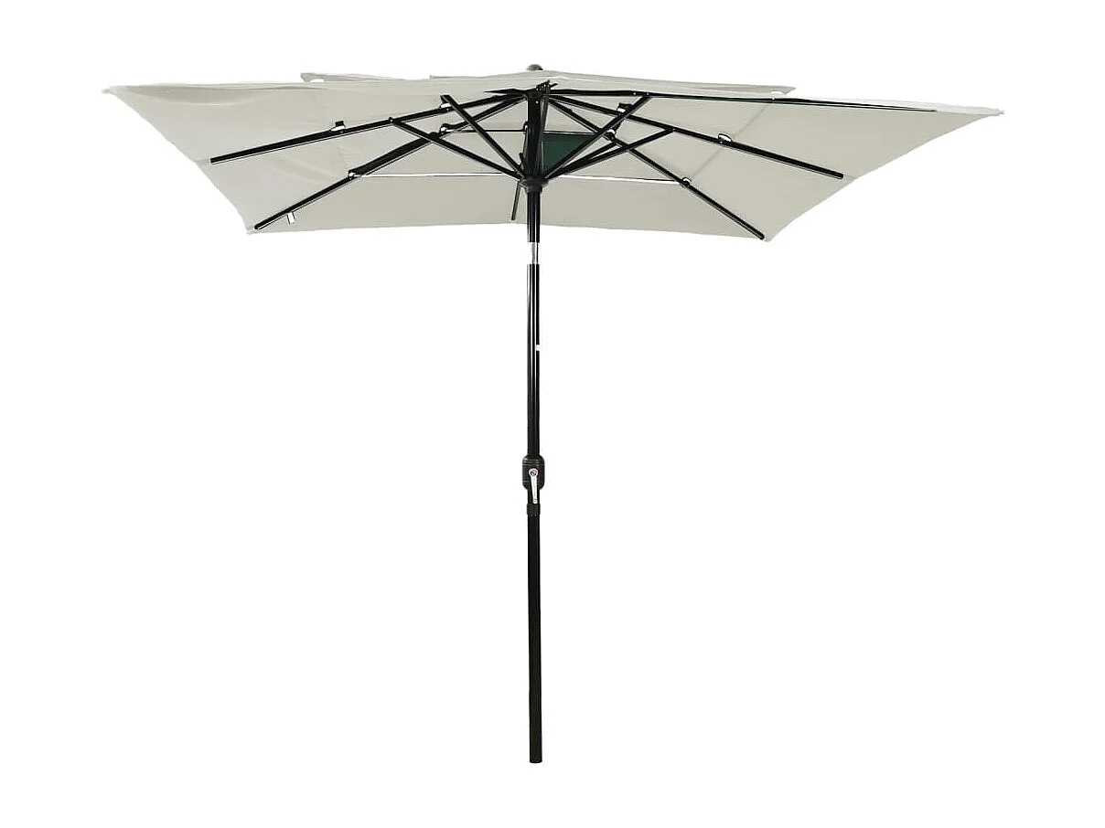 Parasol de jardin-Parasol à 3 niveaux  avec mât en aluminium sable