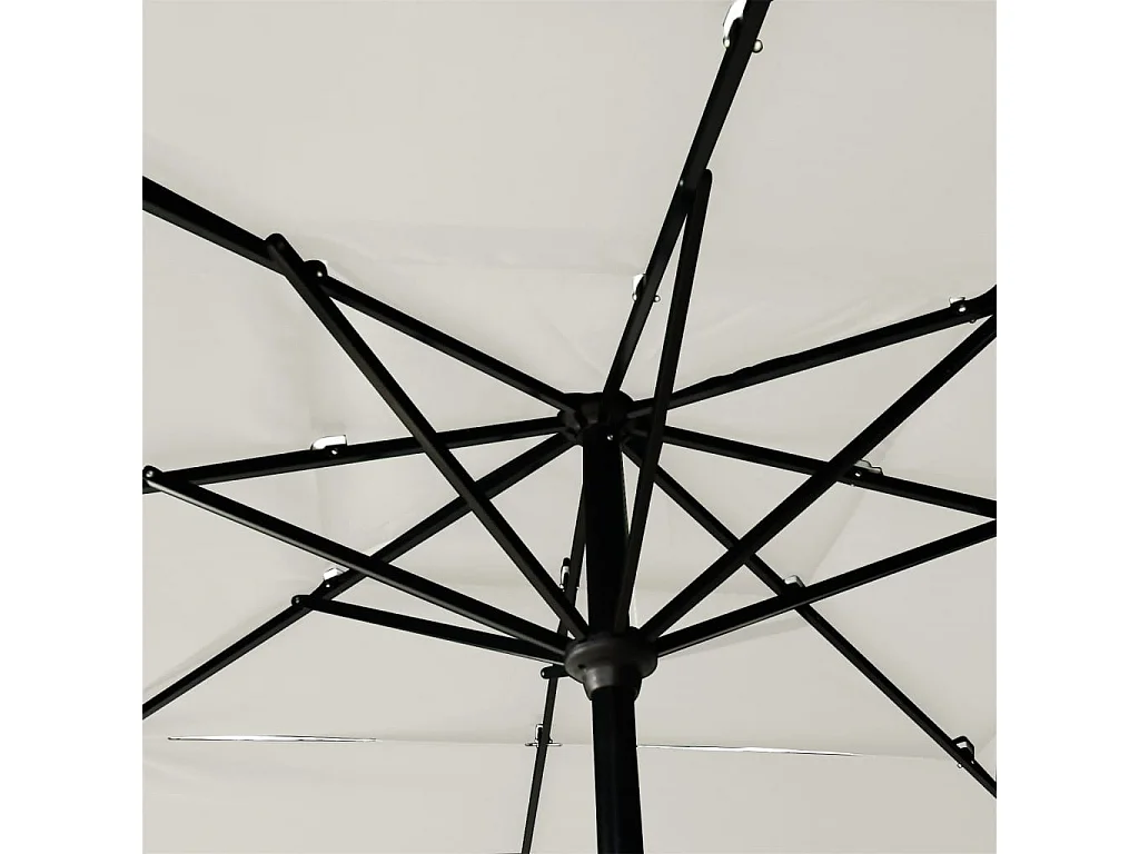 Parasol de jardin-Parasol à 3 niveaux  avec mât en aluminium sable