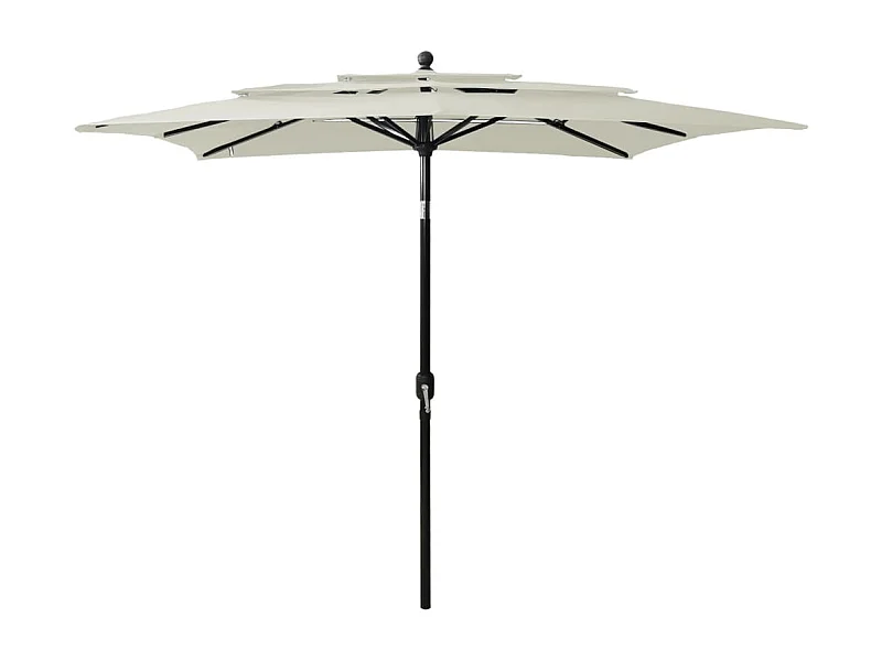 Parasol de jardin-Parasol à 3 niveaux  avec mât en aluminium sable