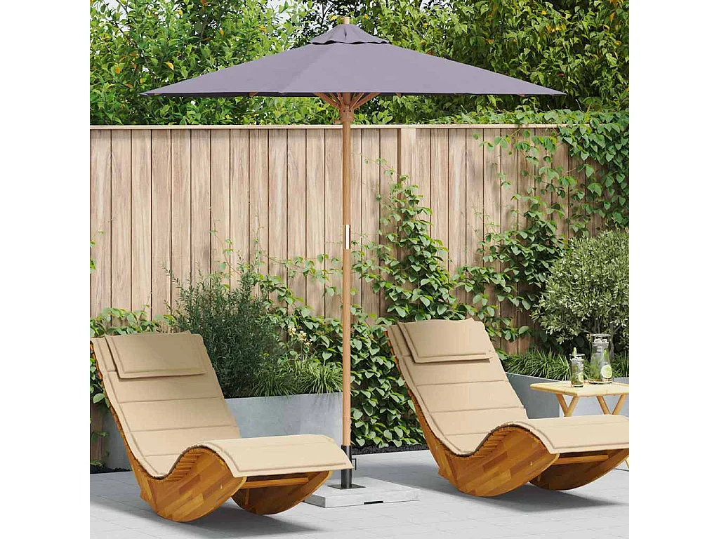 Parasol de jardin-Parasol d'extérieur Gris foncé 217 x 217 x 230 cm Bambou