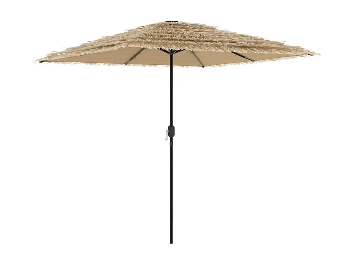 Parasol de jardin-Parasol d'extérieur avec LED et mât en acier marron 248x248x248cm