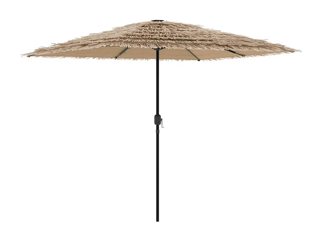 Parasol de jardin-Parasol d'extérieur avec LED et mât en acier marron 248x248x248cm