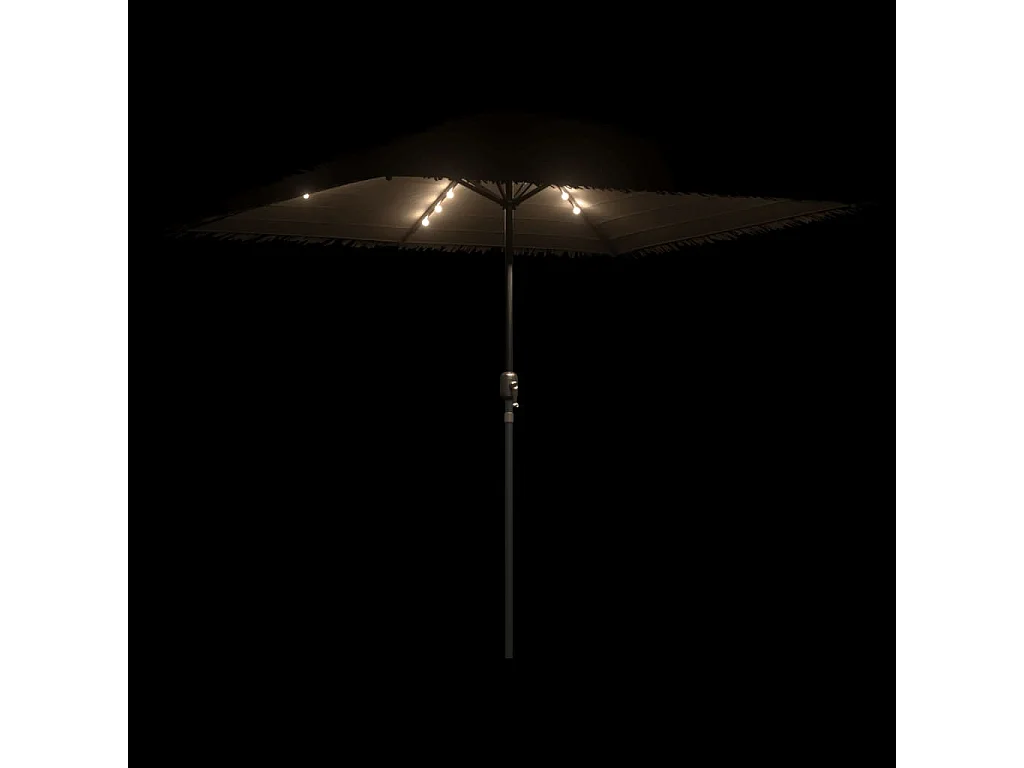 Parasol de jardin-Parasol d'extérieur avec LED et mât en acier marron 248x248x248cm