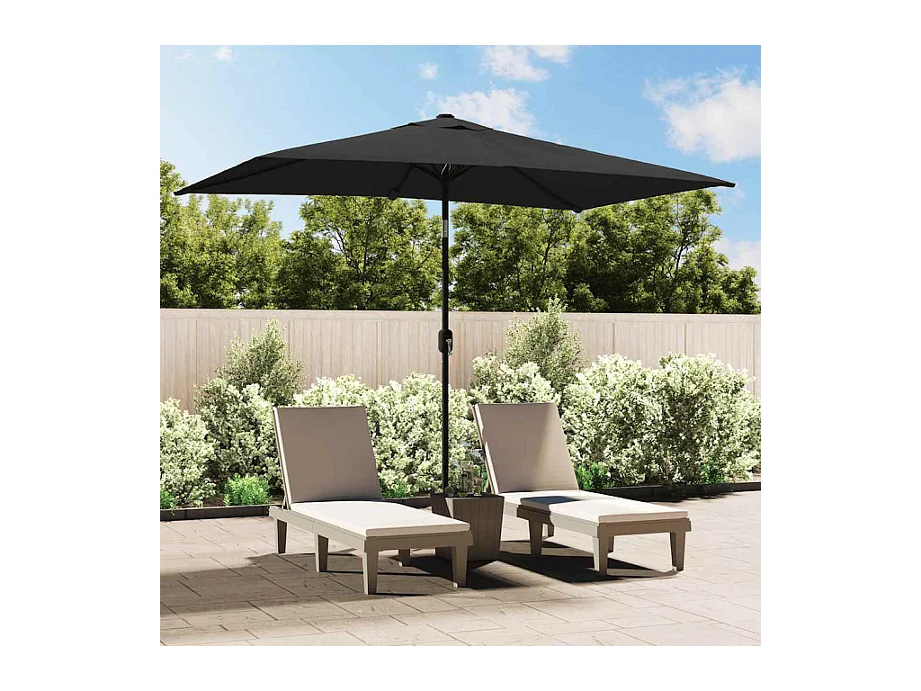Parasol d'extérieur | Parasol de jardin avec mât en métal 300x200 cm anthracite