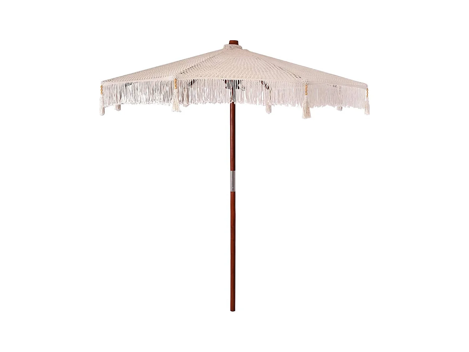 Parasol de jardin-Parasol Crème (250-255) x 250 cm Coton et bois massif