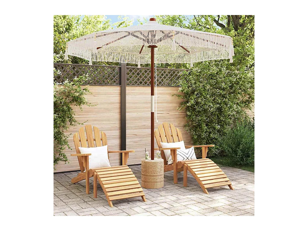 Parasol de jardin-Parasol Crème (250-255) x 250 cm Coton et bois massif