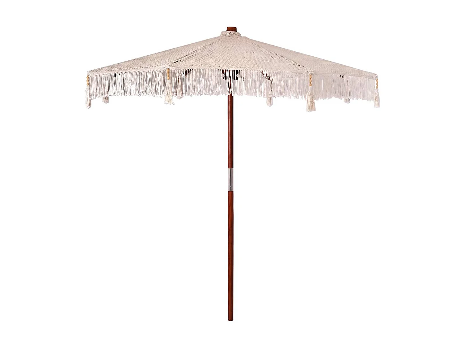 Parasol de jardin-Parasol Crème (250-255) x 250 cm Coton et bois massif