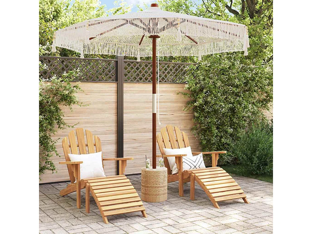 Parasol de jardin-Parasol Crème (250-255) x 250 cm Coton et bois massif