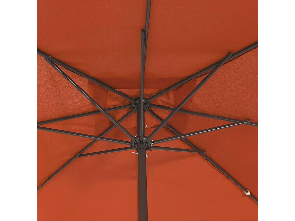 Parasol de jardin-Parasol d'extérieur Rouge et Noir 295 x 295 x 245 cm