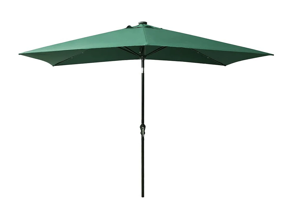 Parasol de jardin-Parasol d'extérieur avec LED et mât en acier Vert 2x3 m