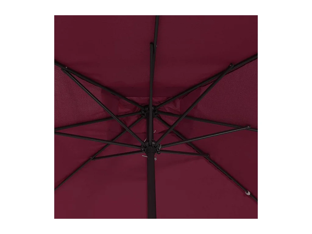 Parasol de jardin-Parasol d'extérieur Rouge et Noir 295 x 295 x 245 cm