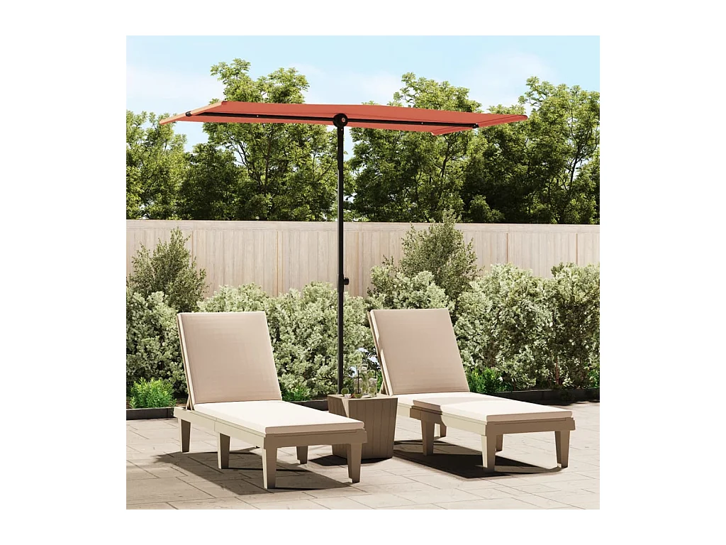 Parasol de jardin-Parasol d'extérieur avec mât en aluminium 180x110 cm Terre cuite
