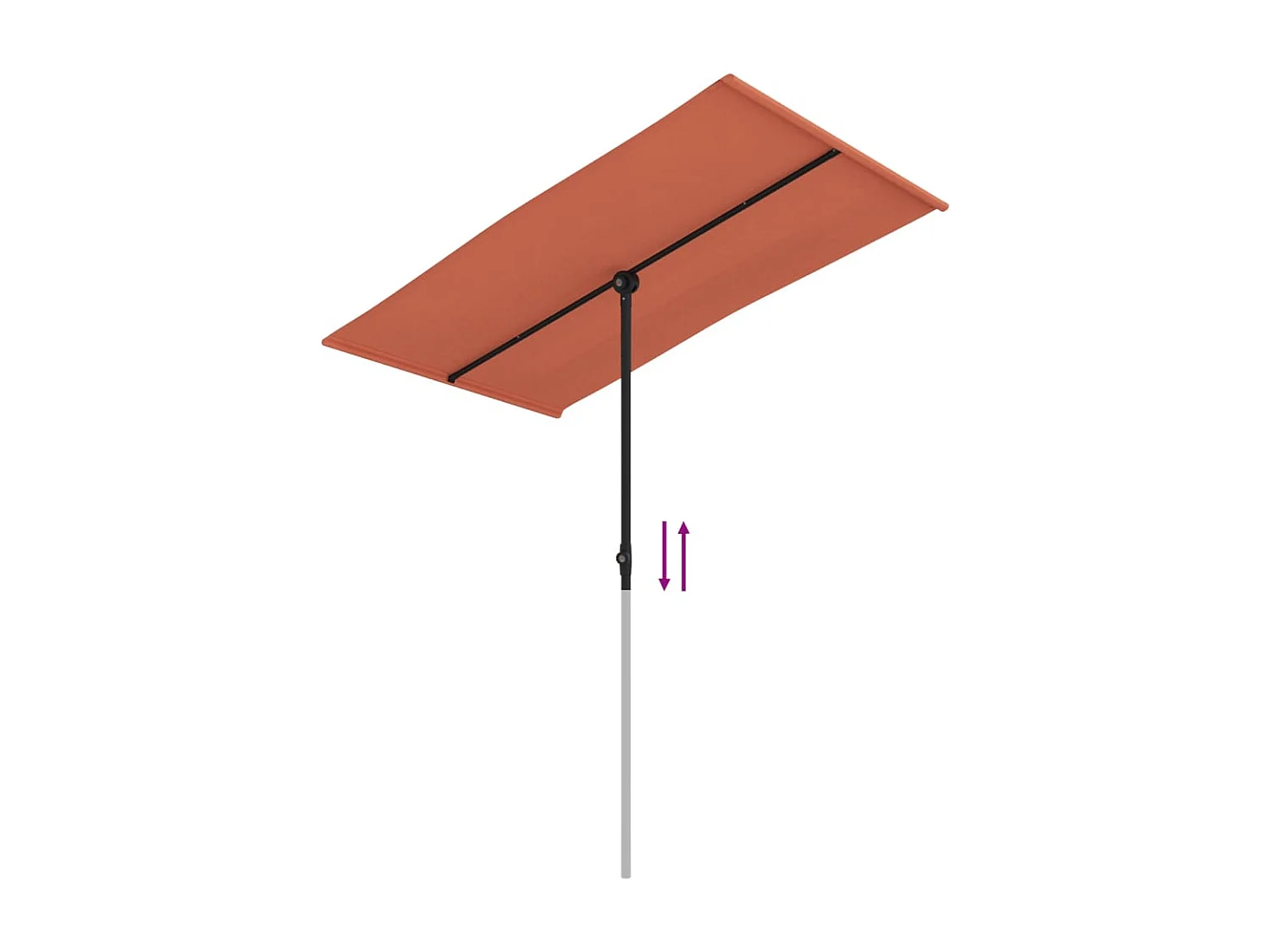 Parasol de jardin-Parasol d'extérieur avec mât en aluminium 180x110 cm Terre cuite