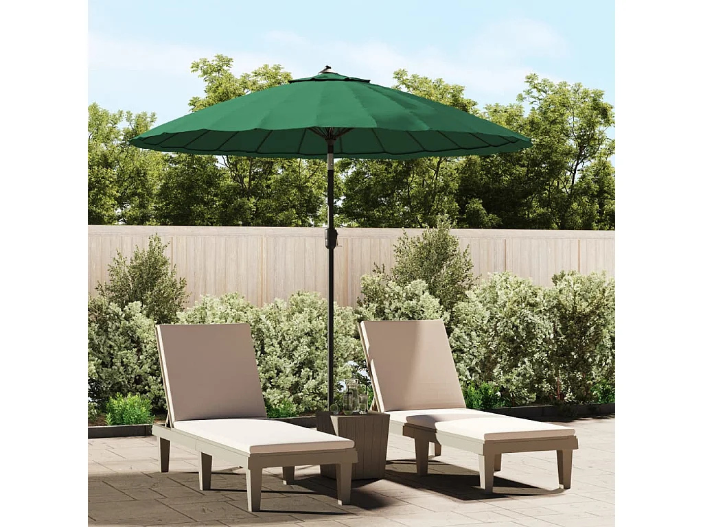 Parasol d'extérieur | Parasol de jardin avec mât en aluminium 270 cm Vert