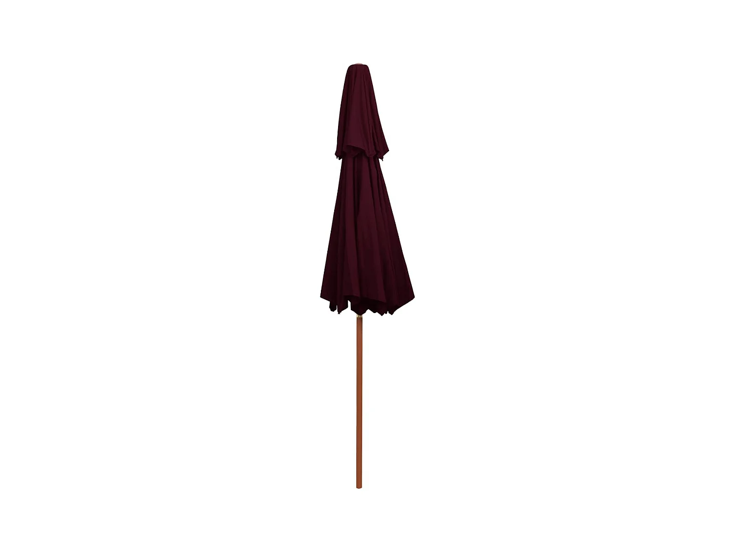 Parasol de jardin à deux étages avec mât en bois rouge bordeaux 270 cm