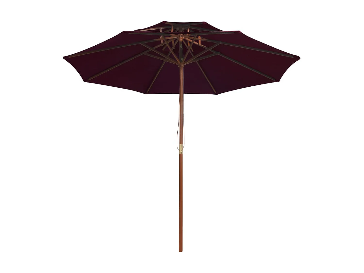 Parasol de jardin à deux étages avec mât en bois rouge bordeaux 270 cm