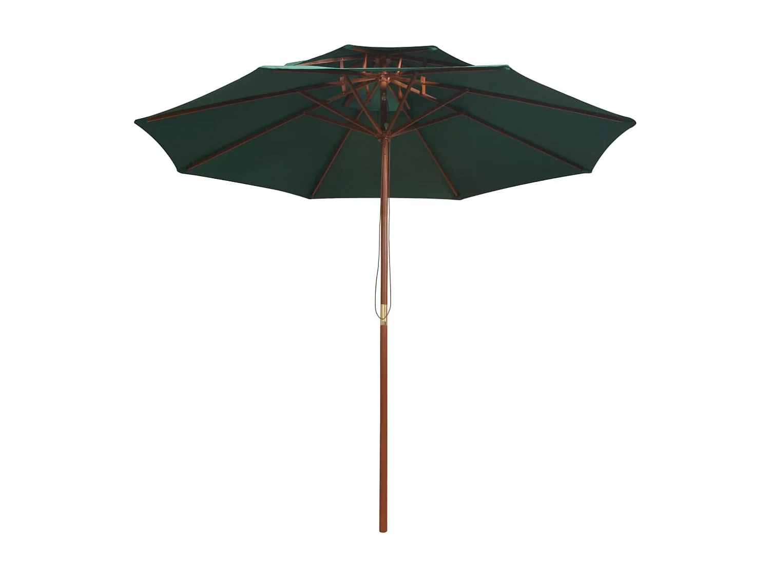 Parasol de jardin à deux étages avec poteau en bois 270 x 270 cm vert
