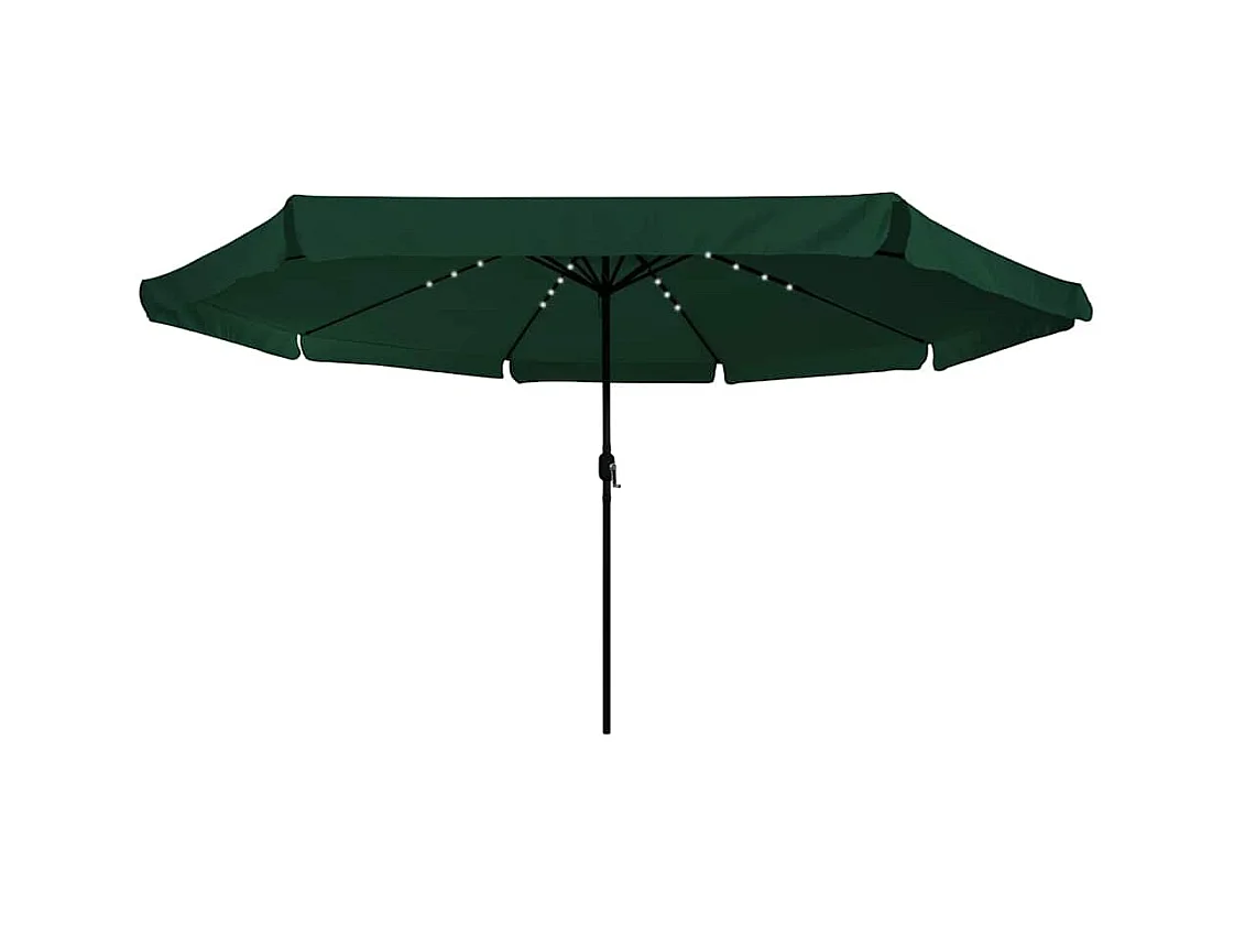 Parasol de jardin-Parasol d'extérieur Vert et Noir 395 x 395 x 245 cm
